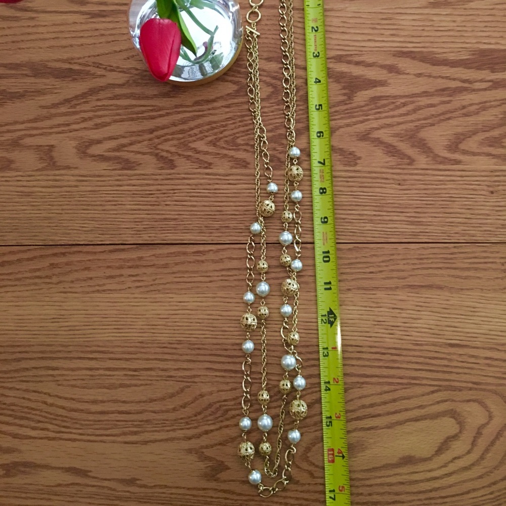 ⛵️FINAL SALE NWOT Talbots Gold Pearl Long Necklace